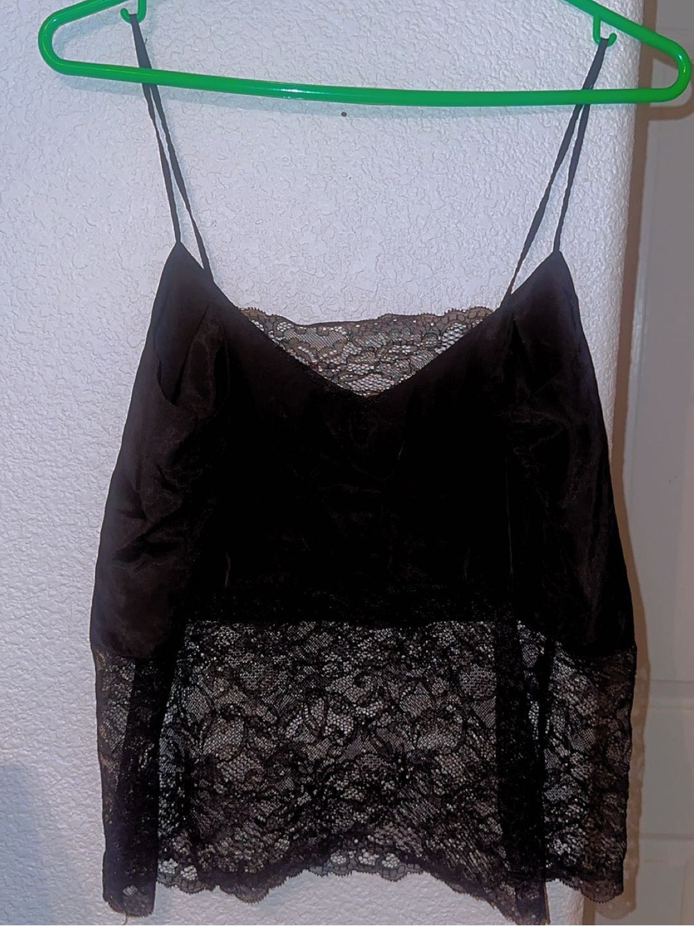 For love and lemons Black Lace Trim Satin Cami Top